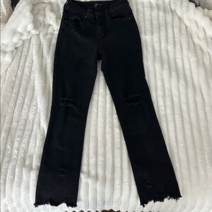 Risen Eathan HW Slim Distressed Straight Leg Jeans #5481